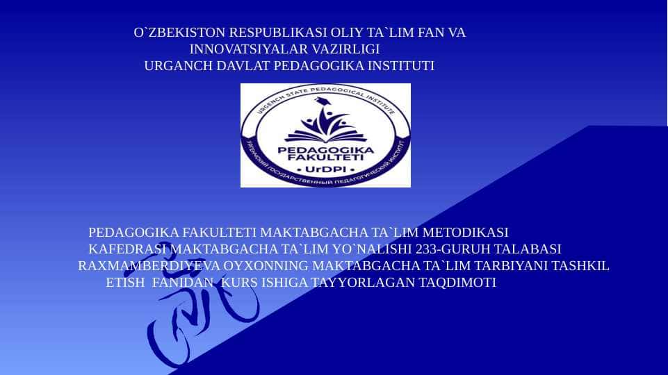 o'yin bolalar faoliyatining asosiy turi sifati