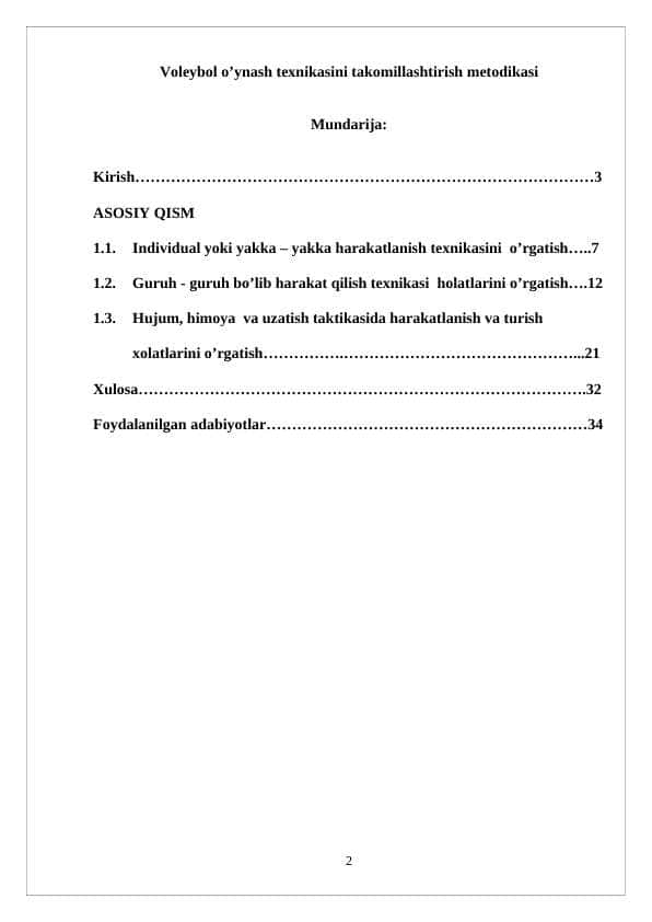 Voleybol o’yinida gurux bo’lib xarakatlanish taktikasi