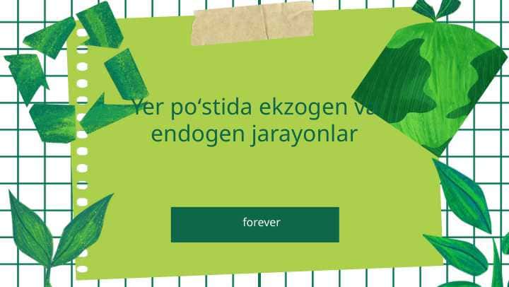 Yer poʻstida ekzogen va endogen jarayonlar