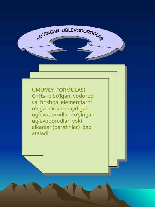 TO'YINGAN UGLEVODORODLAR