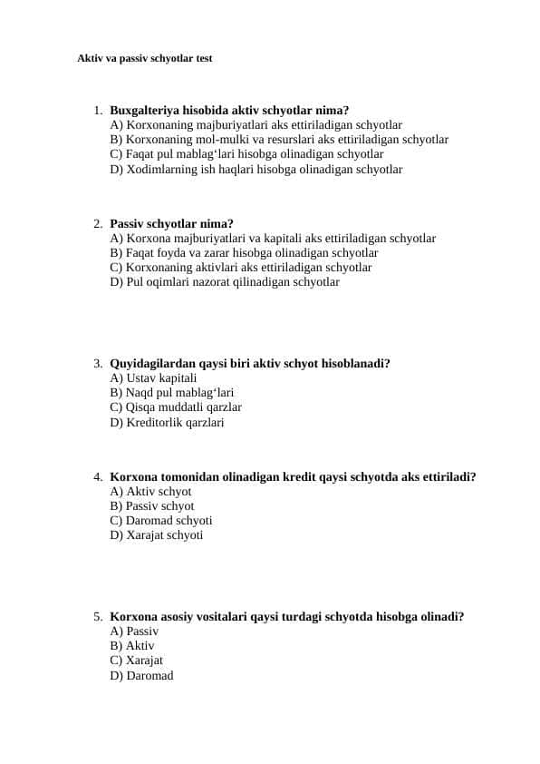 Davlat krediti test