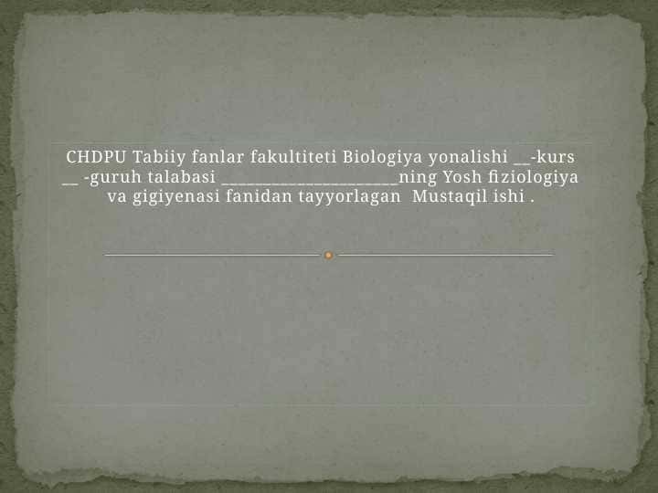 Sog’lom turmush tarzi.Kun tartibi va ahamiyati