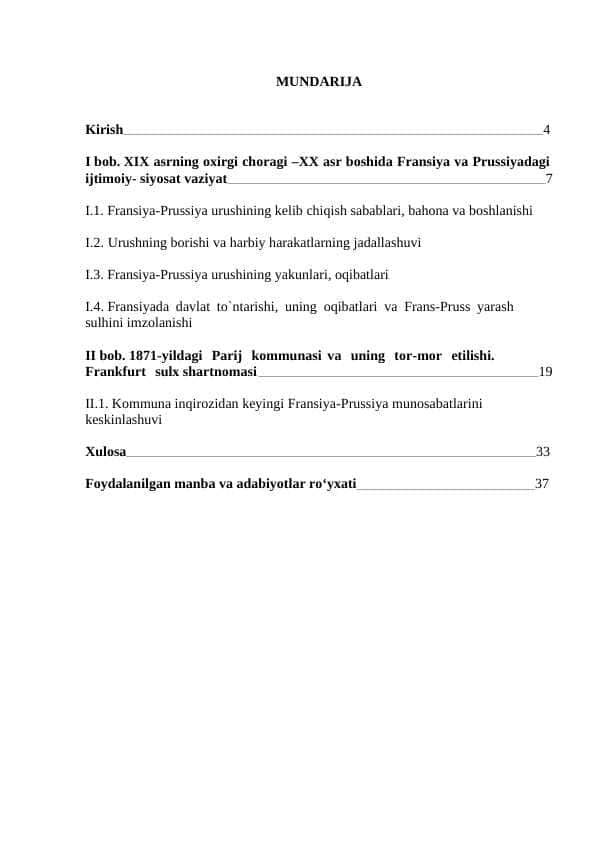 XIX ASR OXIRI XX ASR BOSHLARIDA FRANSIYA