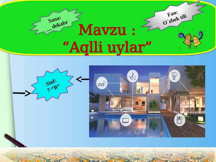 Aqlli uylar dars ishlanma