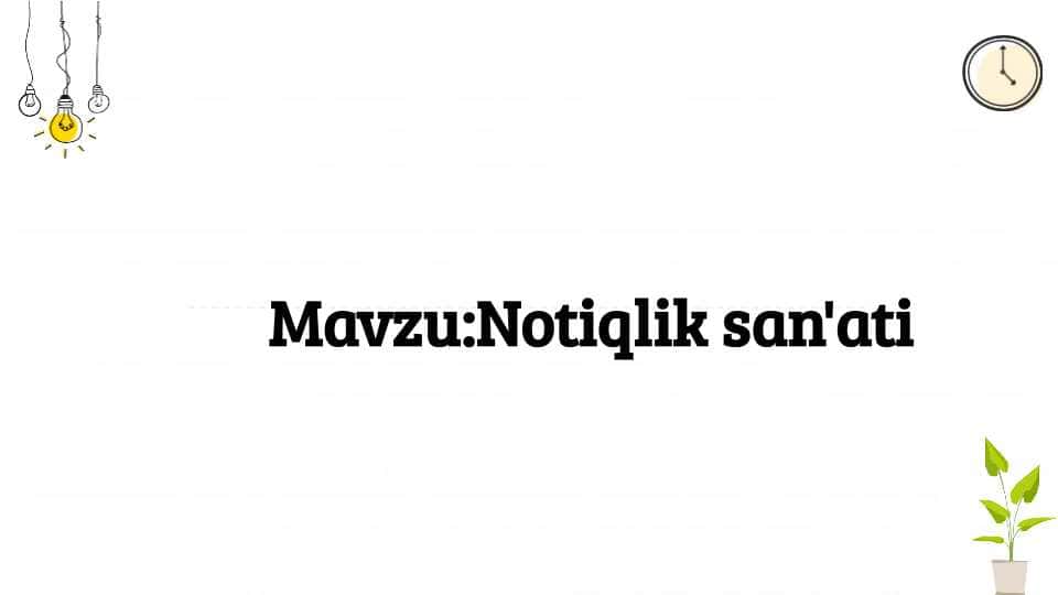 Notiqlik san'ati