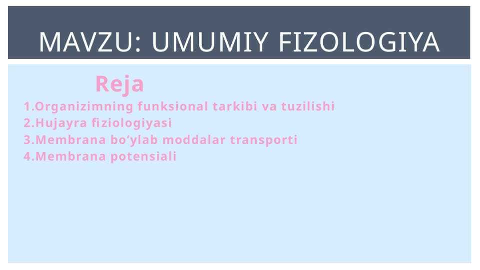 Umumiy fiziologiya