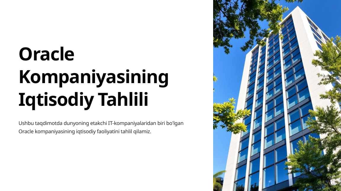 Oracle Kompaniyasining Iqtisodiy Tahlili