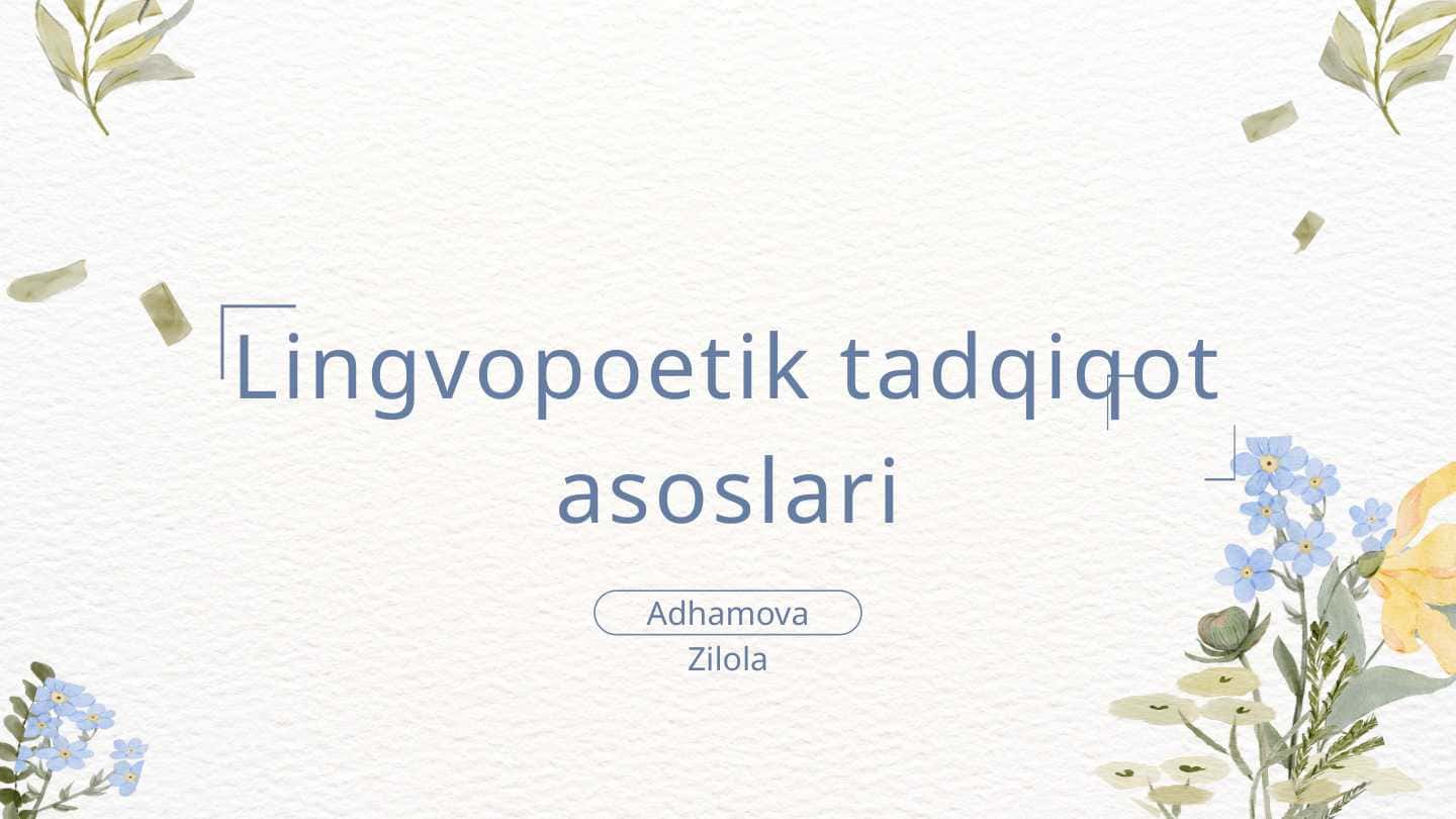 Lingvopoetik tadqiqot asoslari
