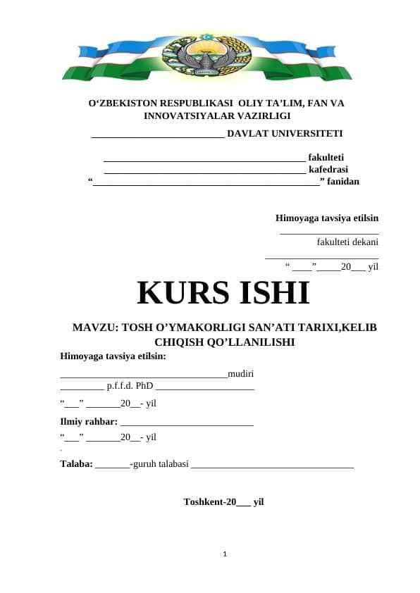 TOSH O’YMAKORLIGI SAN’ATI TARIXI,KELIB CHIQISH QO’LLANILISHI