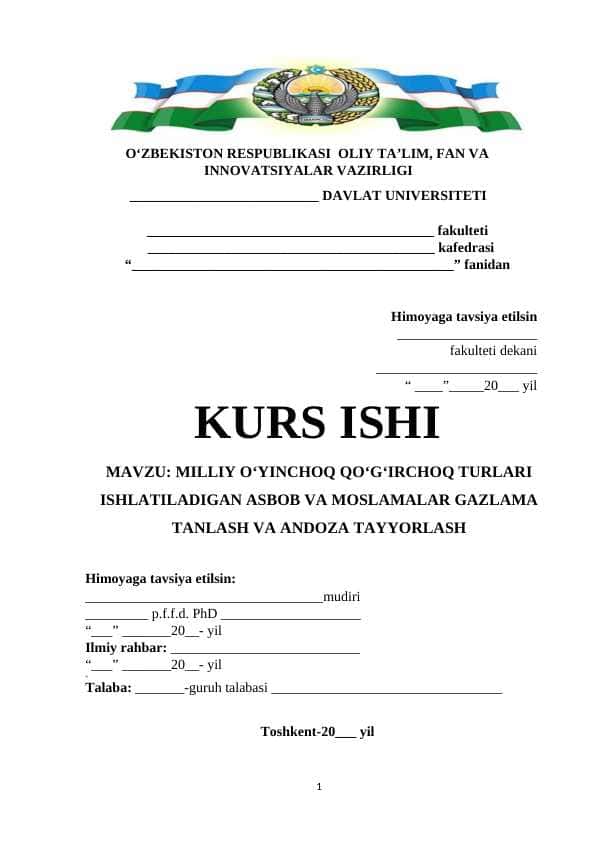 Milliy oʻyinchoq qoʻgʻirchoq turlari ishlatiladigan asbob va moslamalar gazlama tanlash va andoza tayyorlash