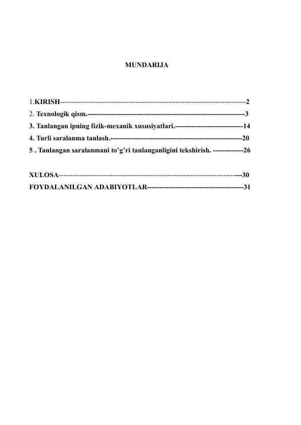 ip (tola ) ning mexanik hususiyatlari va hossalari mavzusida kurs ishi