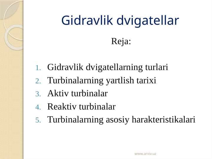 Gidravlik dvigatellar