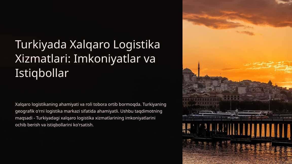 Turkiyada xalqaro logistik xizmatlar