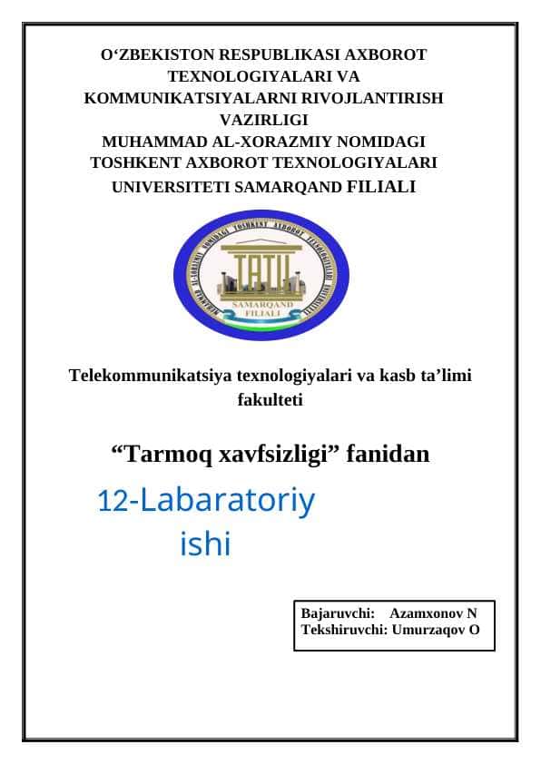 ARP POISONING tarmoq hujumi tahlili