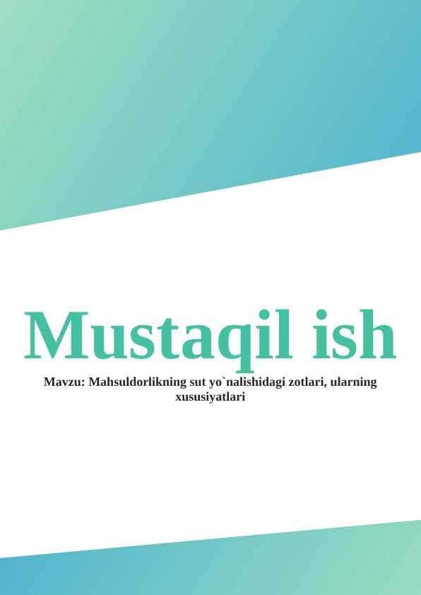 Mahsuldorlikning sut yo`nalishidagi zotlari, ularning xususiyatlari