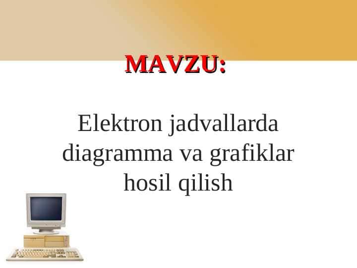 Elektron jadvallarda diagramma va grafiklar hosil qilish
