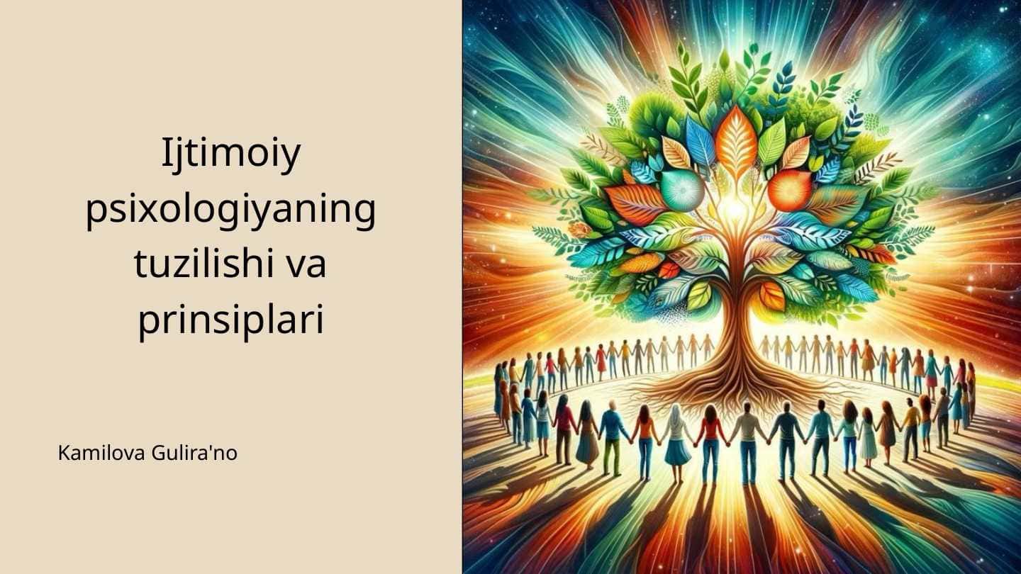 Ijtimoiy psixologiyaning tuzilishi va prinsiplari