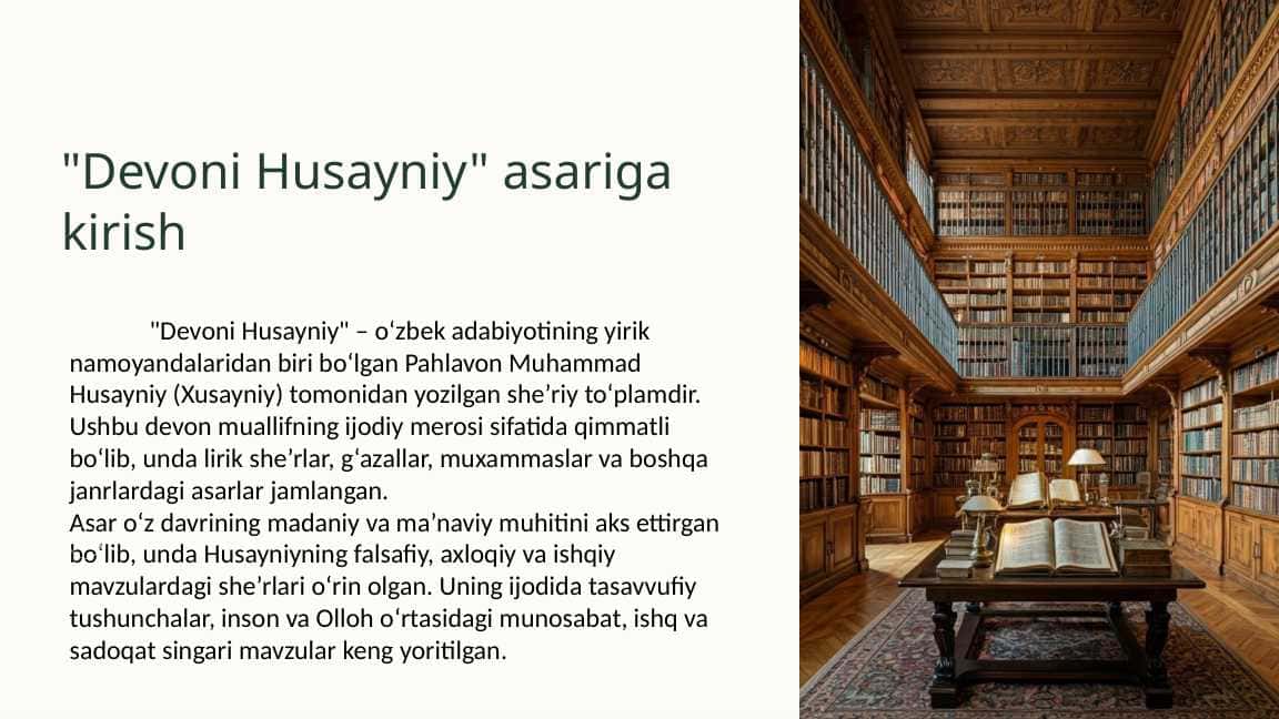 "Devoni Husayniy" asari