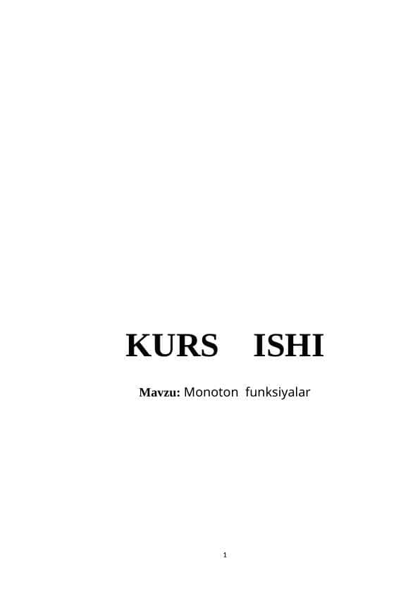 Monoton funksiyalar