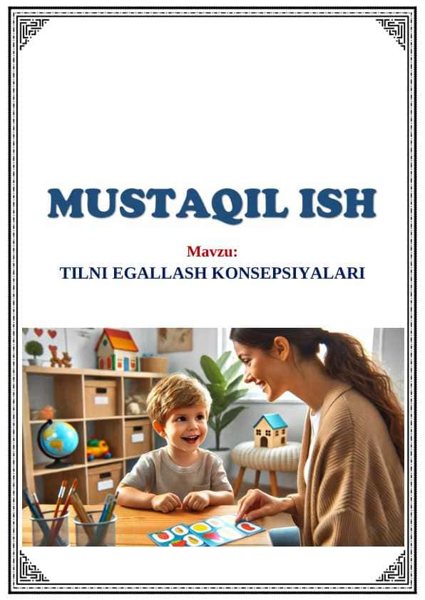 Tilni egallash konsepsiyalari (Тилни эгаллаш концепциялари)