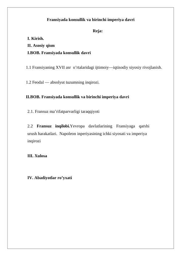 Fransiyada konsullik va birinchi imperiya davri