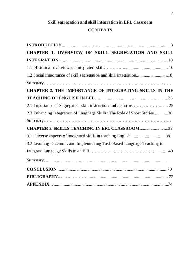 Skill segregation and skill integration in EFL classroom
