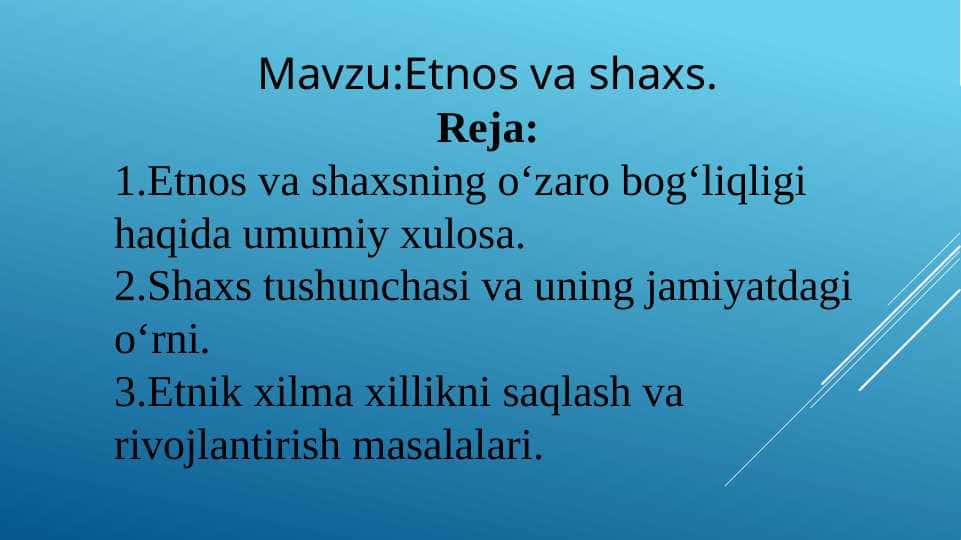 Etnos va shaxs