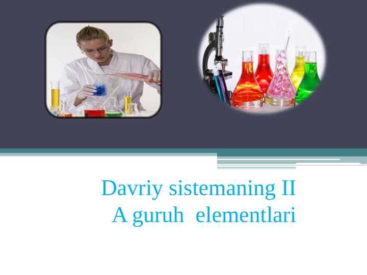 Davriy sistemaning II A guruh elementlari