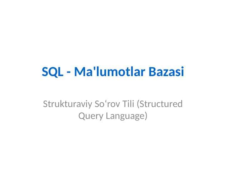 SQL_Strukturaviy So‘rov Tili.