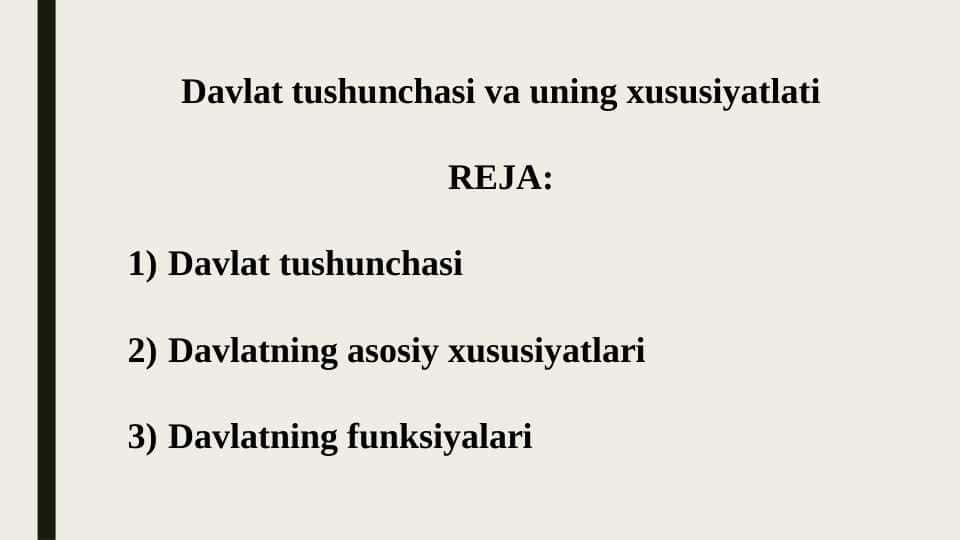 Davlat tushunchasi va uning xususiyatlati