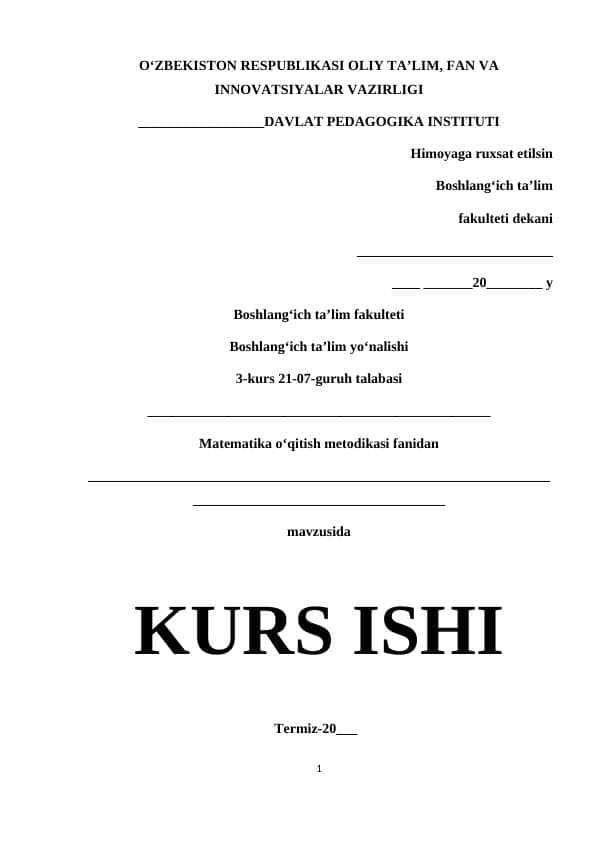 Matematika darsligida miqdorlar va o`lchov birliklarini o`rgatishga oid misol va masalalar