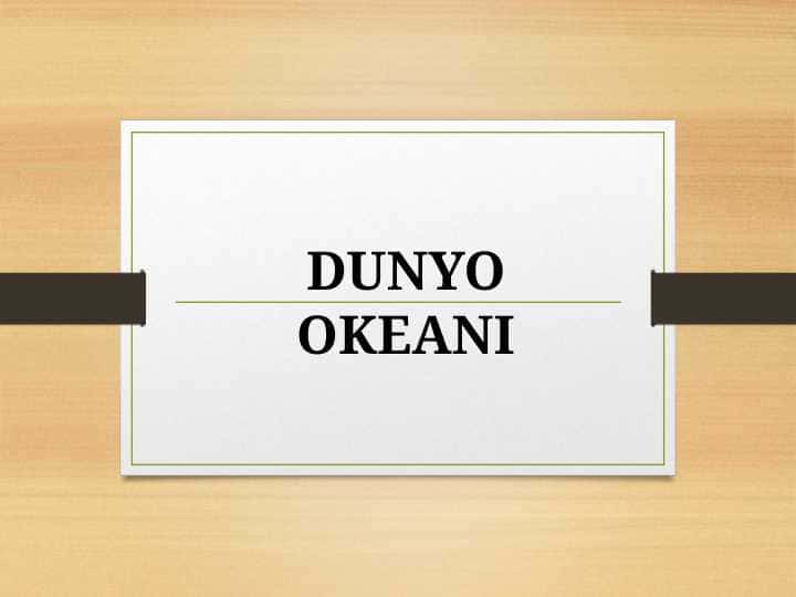 DUNYO OKEANI