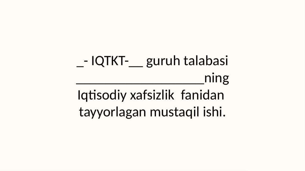 Ijtimoiy Sohada Xavfsizlikni Ta'minlash