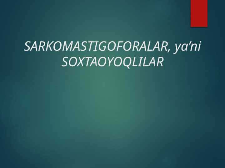 SARKOMASTIGOFORALAR, ya’ni SOXTAOYOQLILAR