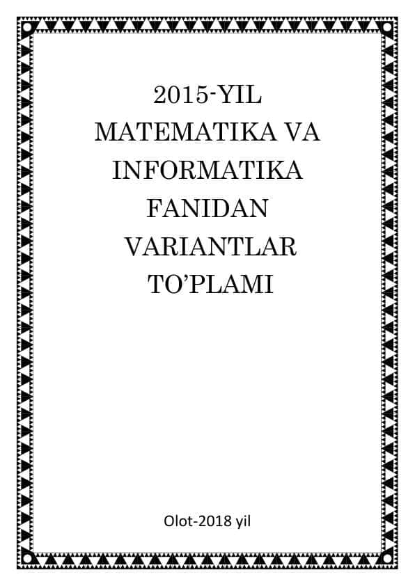 Matematika fanidan 2015-variantlar