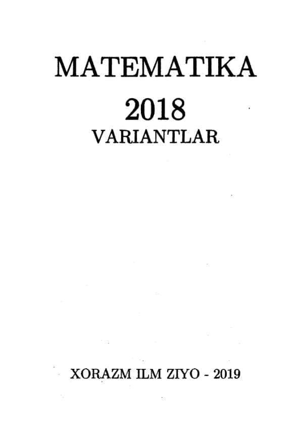 Matematika fanidan 2018-vayantlar