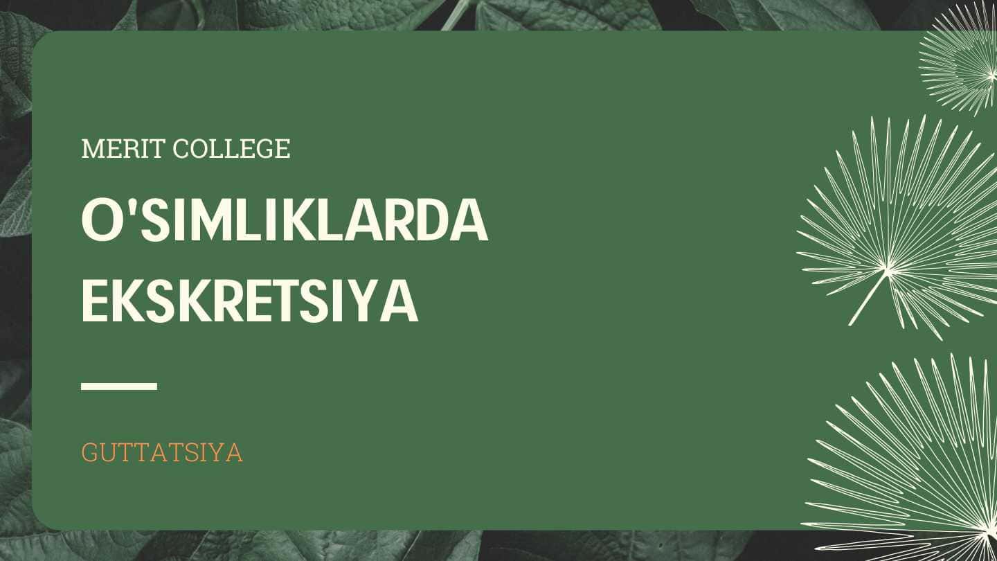 O'simliklarda ekskretsiya