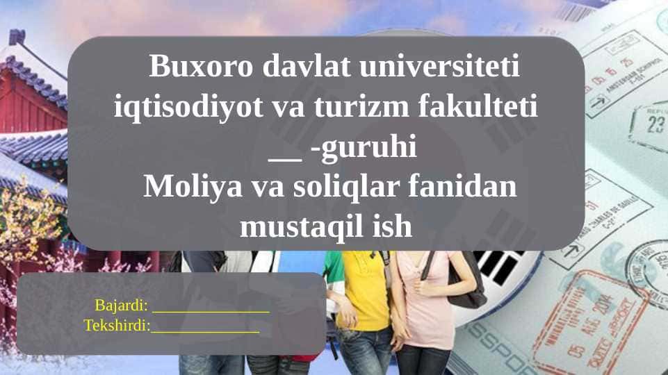 JANUBIY KOREYANING MOLIYA VA SOLIQ TIZIMI