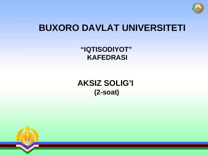 AKSIZ SOLIG’I
