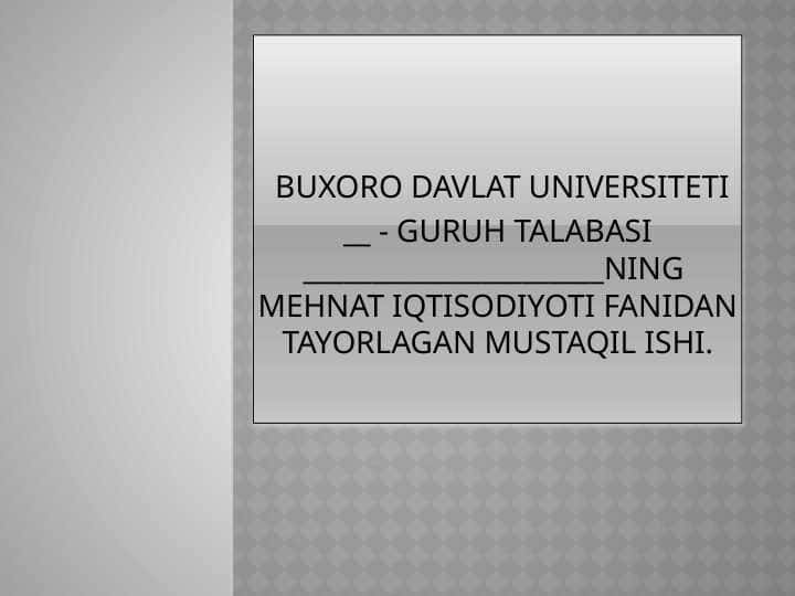 Mehnat Bozorning modellari