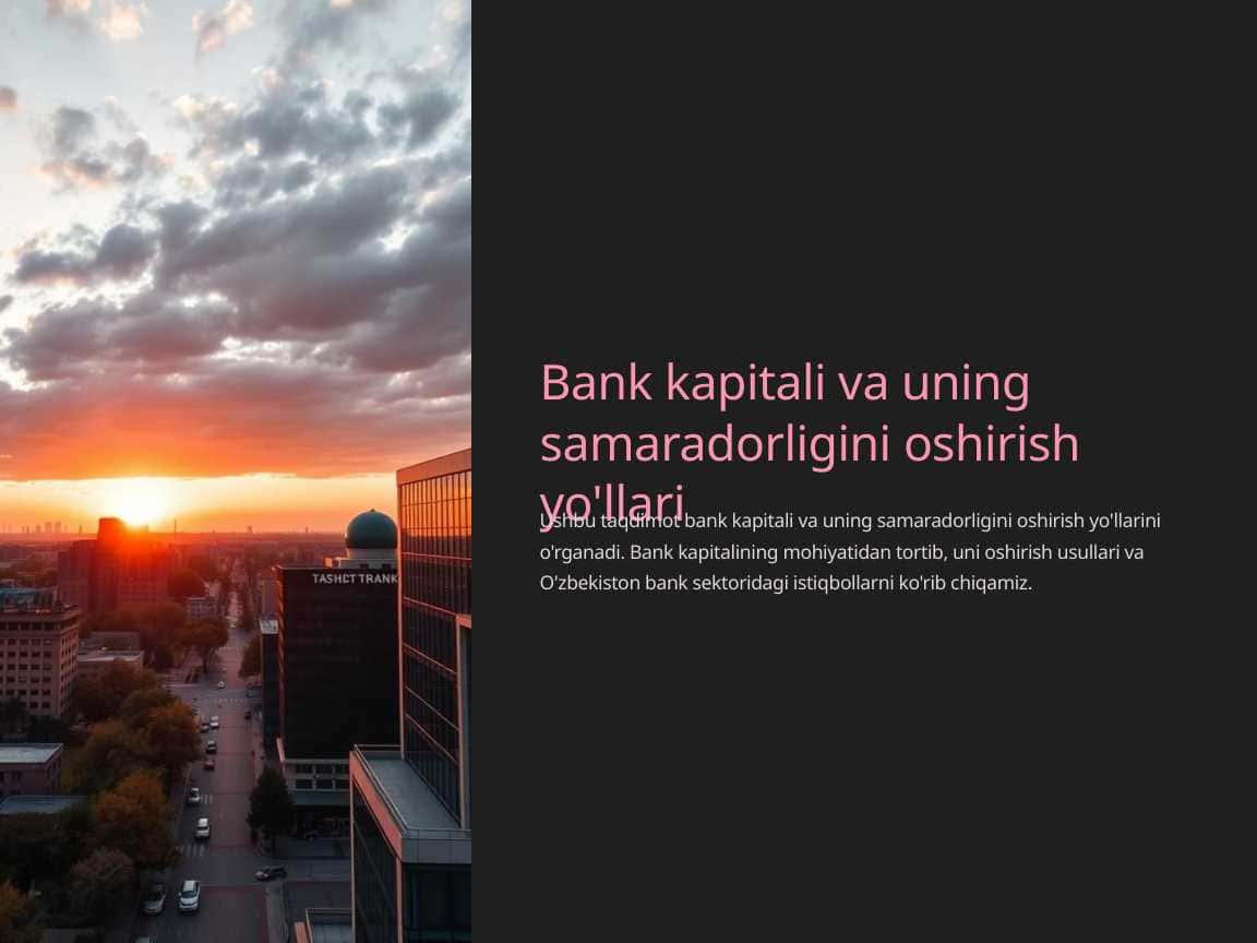 Bank kapitali yetarliligi boʻyicha xalqaro talablar pptx