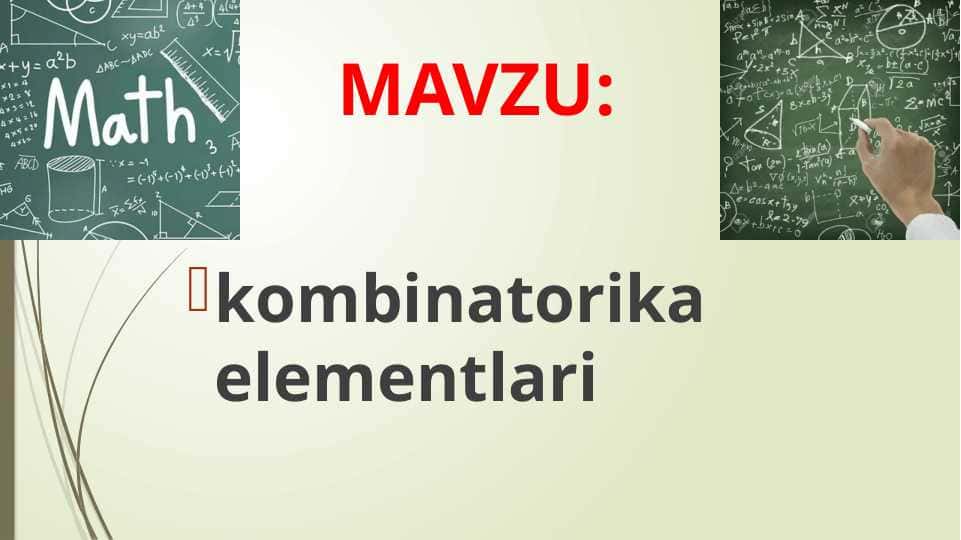 kombinatorika elementlari