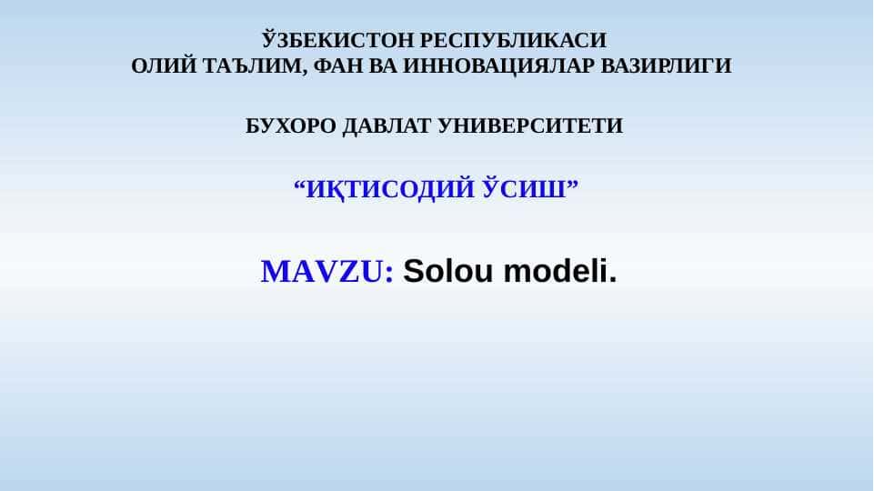 Solou modeli.