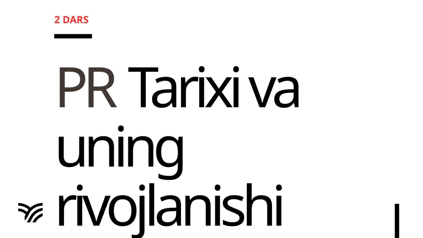 PR tarixi va rivojlanishi