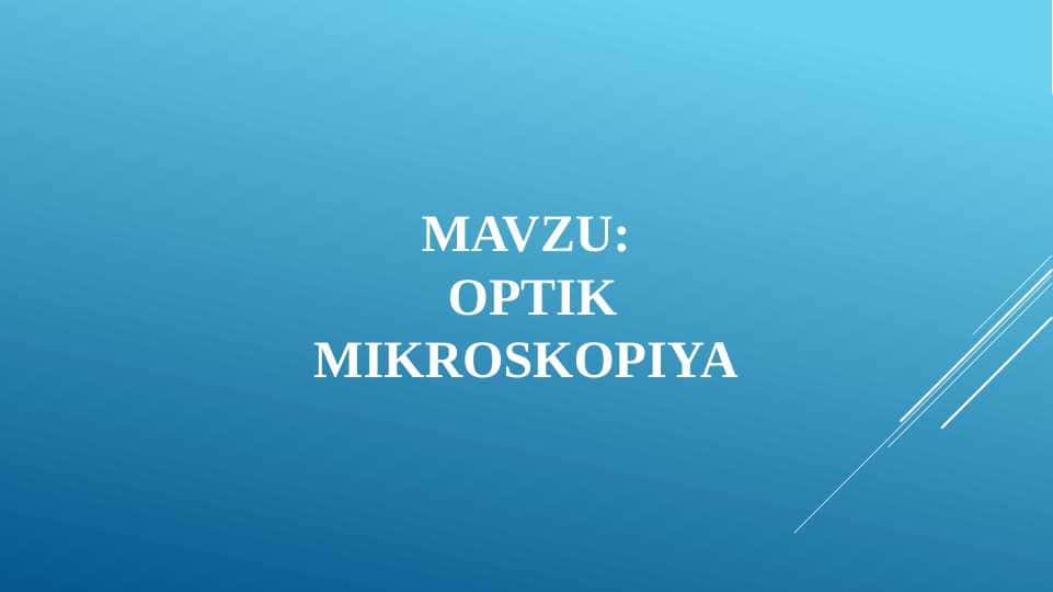 OPTIK MIKROSKOPIYA