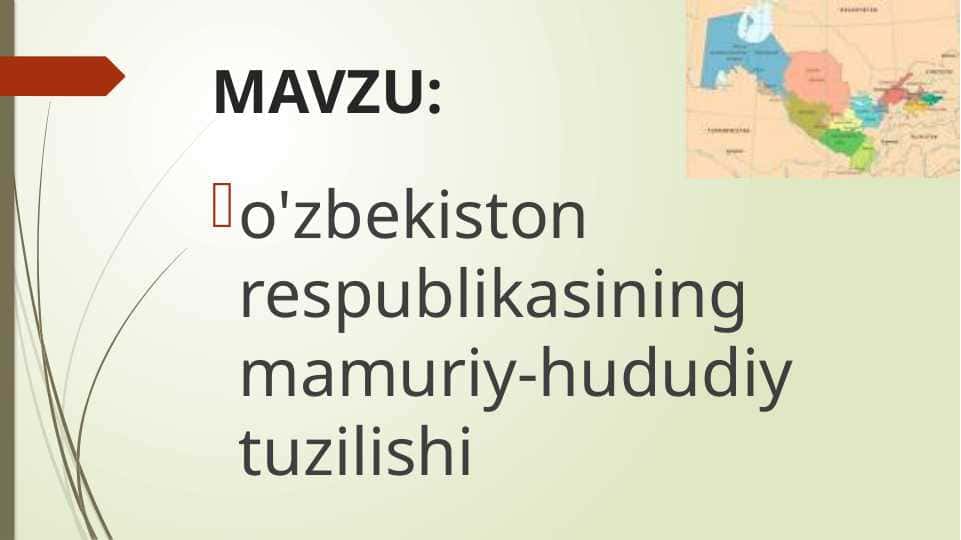 o'zbekiston respublikasining mamuriy-hududiy tuzilishi