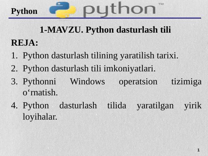 Python dasturlash tili