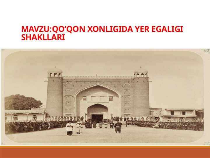 QO‘QON XONLIGIDA YER EGALIGI SHAKLLARI