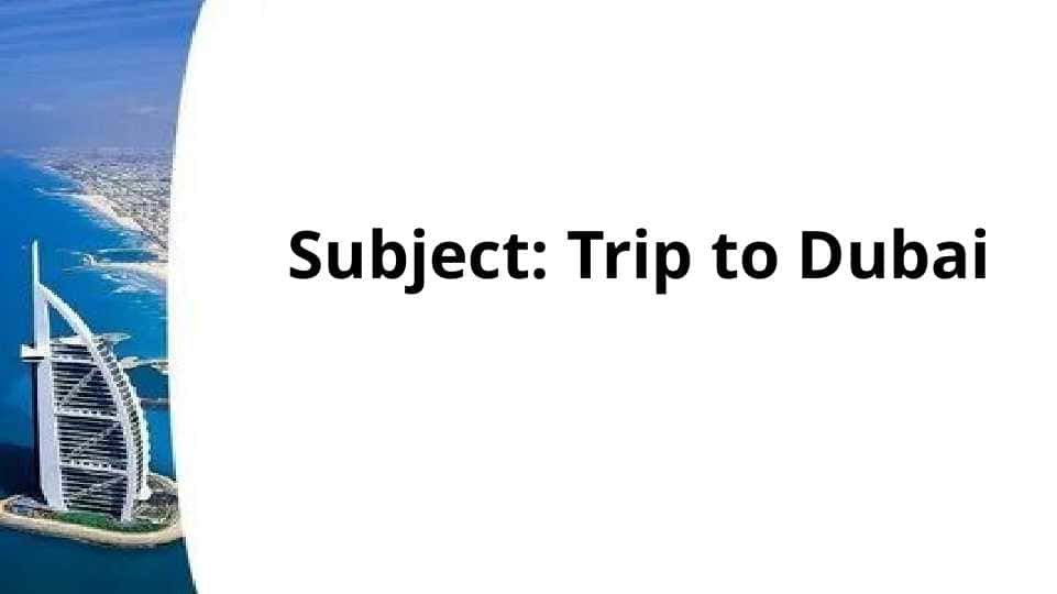 Traveling to Dubai