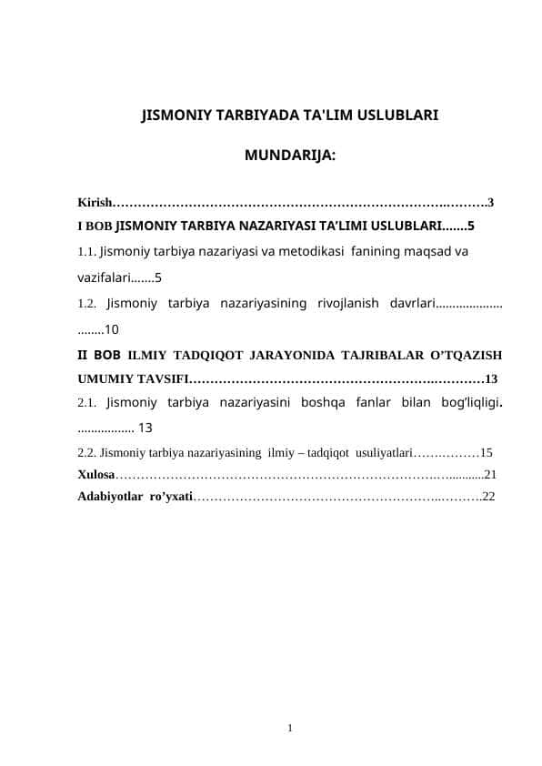 JISMONIY TARBIYADA TA'LIM USLUBLARI